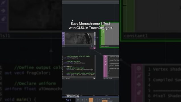 Easy Monochrome Effect with GLSL in TouchDesigner